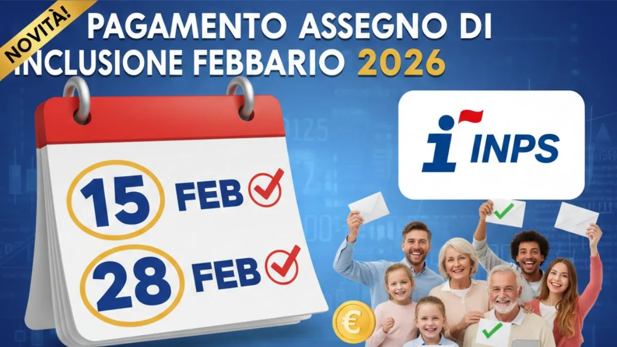 Pagamento Assegno di Inclusione Febbraio 2026 Inps: Ecco il Calendario con 2 date