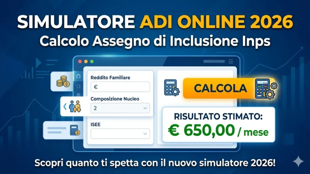 Simulatore ADI Online 2026: Calcolatore Assegno di Inclusione Inps